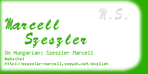 marcell szeszler business card